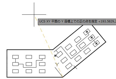 UCS 3点 Y座標