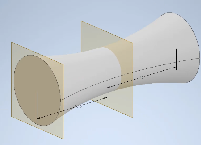 Inventor パラメータ修正が可能なロフトの作成