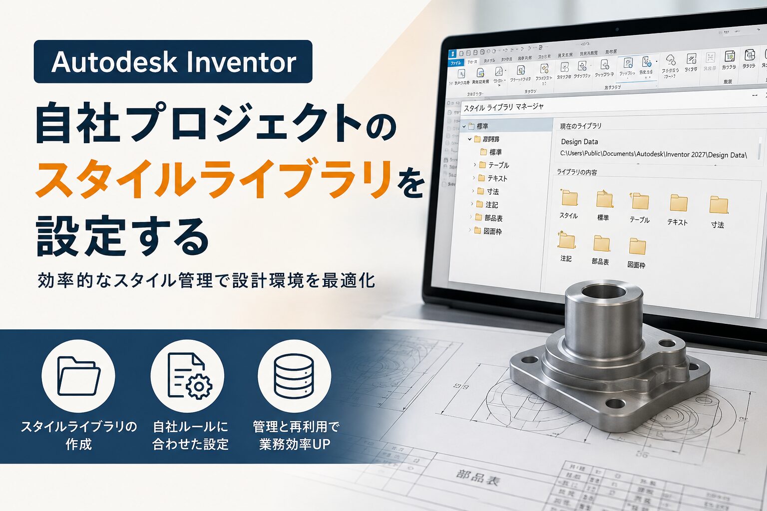 Autodesk Inventorの自社プロジェクト用スタイルライブラリを設定する方法